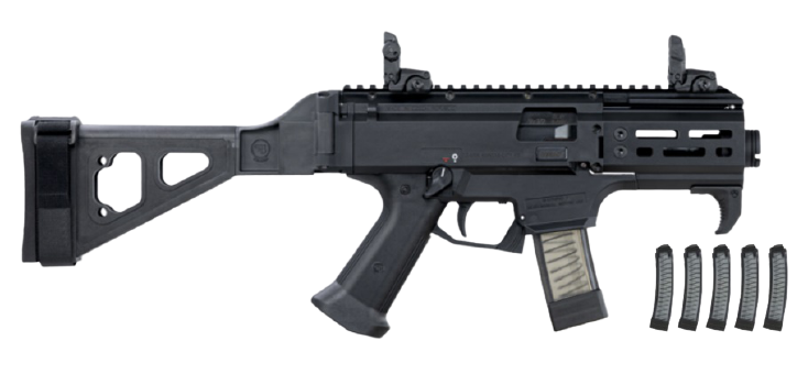 CZ Scorpion EVO 3 S2 Micro, 9mm, 4.12" Barrel, Folding Brace, 7 Mags