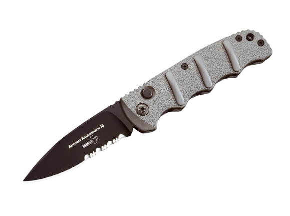 Boker Kalashnikov 74 Automatic Knife, Partially Serrated Blade, Grey