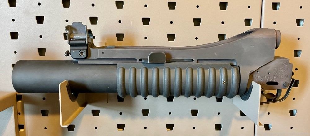 Colt M203 37mm Grenade Launcher, 12" Barrel, Quick Release Mount, Beehive Reloadable Round