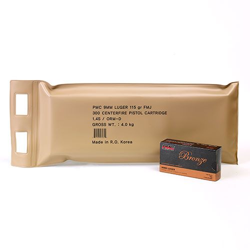 PMC Bronze 9mm Luger Handgun Ammo, 115 Grain, 300rd Battle Pack
