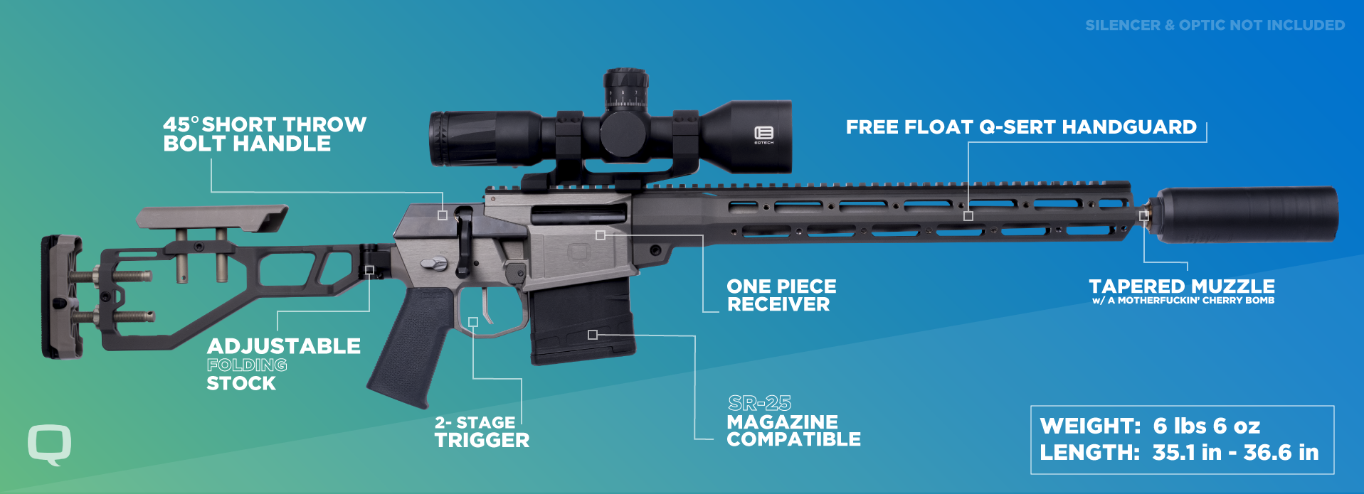 The Fix by Q, .308 Bolt Action Rifle, 16" Barrel