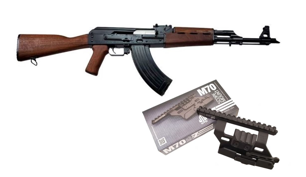 Zastava ZPAPM70 AK-47 Rifle, Bulged Trunnion, Scope Mount, Walnut Furniture